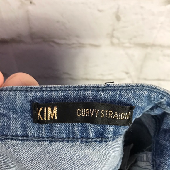 Kardashian Kim Curvy Straight Distressed Jeans 10 - Picture 6 of 8